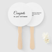 Éventail Félicitations minimales simples nom de la retraite (Devant et derrière)