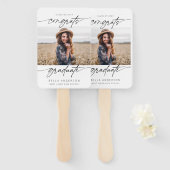 Éventail Félicitations modernes diplômé script photo  (Devant et derrière)