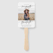 Éventail Félicitations modernes diplômé script photo  (Dos)