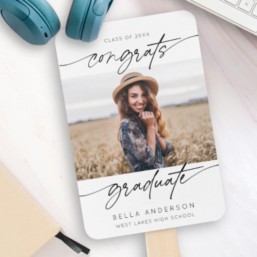 Éventail Félicitations modernes diplômé script photo 