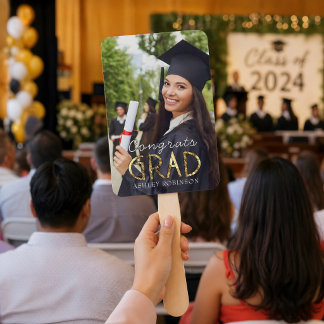 Éventail Félicitations personnalisées diplômé moderne simpl