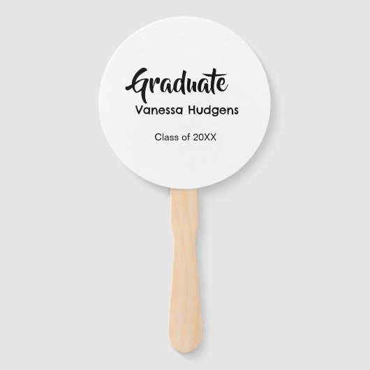 Éventail Félicitations pour l'obtention du diplôme nom date (Devant)