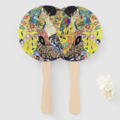 Éventail Femme avec ventilateur par Gustav Klimt (Devant et derrière)