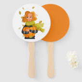 ÉVENTAIL FEMME D'AUTOMNE (Devant et derrière)