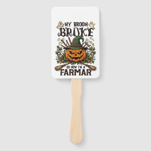 Éventail Ferme Broom Broke Citrouille Halloween Sorcière Ch