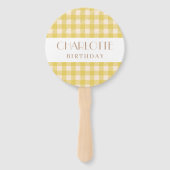 Éventail Ferme de Vichy jaune en vichy à carreaux (Devant)