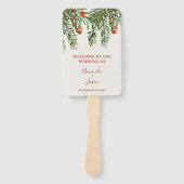 Éventail Festive Red Berries Feuille Mariage de Noël (Devant)