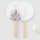 Éventail Fête d'anniversaire de princesse, Château de princ (Devant et derrière)