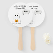 Éventail Fête d'anniversaire d'Halloween | Conception minim (Devant et derrière)