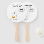 Éventail Fête d'anniversaire Halloween | Design de fantôme  (Devant et derrière)