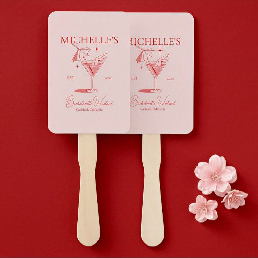Éventail Fête de Filles de Cocktail Rétro pour une Future M