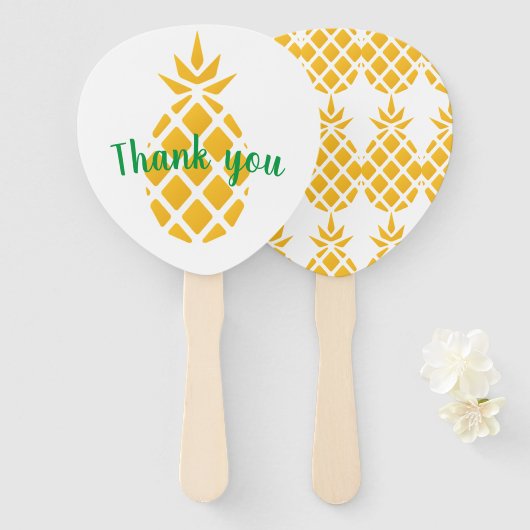 Éventail Fête de l'ananas en faveur - amateurs de main (Devant et derrière)