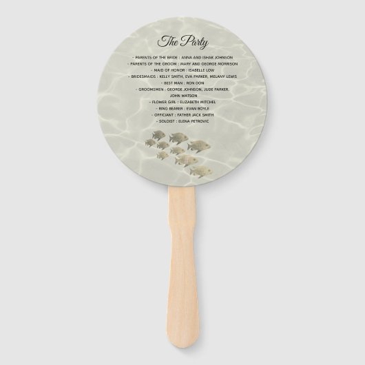 Éventail Fête de mariage de photos de plage (Dos)