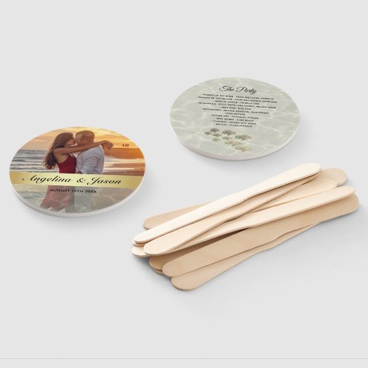 Éventail Fête de mariage de photos de plage (Non-assemblé)