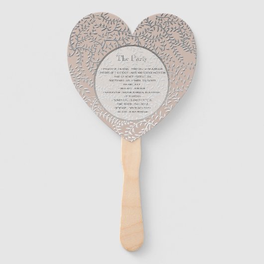 Éventail Fête de mariage Rose Poussiéreuse (Dos)