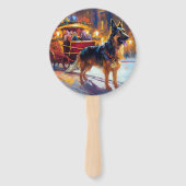 Éventail Fête de Noël des bergers allemands (Devant)