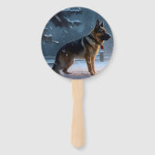 Éventail Fête de Noël des bergers allemands (Dos)