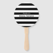 Éventail Fête des mariées à rayures noir et blanc (Devant)