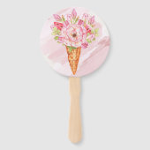 Éventail Fête des mariées de crème glacée à l'aquarelle (Dos)