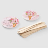 Éventail Fête des mariées de crème glacée à l'aquarelle (Non-assemblé)