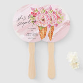Éventail Fête des mariées de crème glacée à l'aquarelle (Devant et derrière)