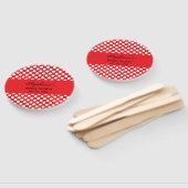 Éventail Fête des mariées de points Polka blanc et rouge mo (Non-assemblé)