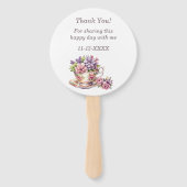 Éventail Fête des mariées du Tea Party rose (Dos)