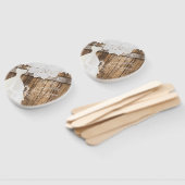 Éventail Fête des mariées Luncheon Bois rustique et dentell (Non-assemblé)