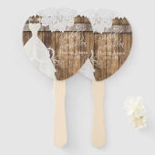 Éventail Fête des mariées Luncheon Bois rustique et dentell (Devant et derrière)