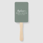 Éventail Fête des mariées minimaliste verte et blanche (Dos)