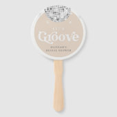 Éventail Fête des mariées Retro Disco Ball Photo (Dos)