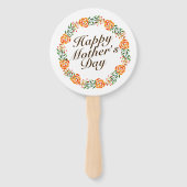 Éventail Fête des mères élégante couronne de fleurs | Venti (Dos)