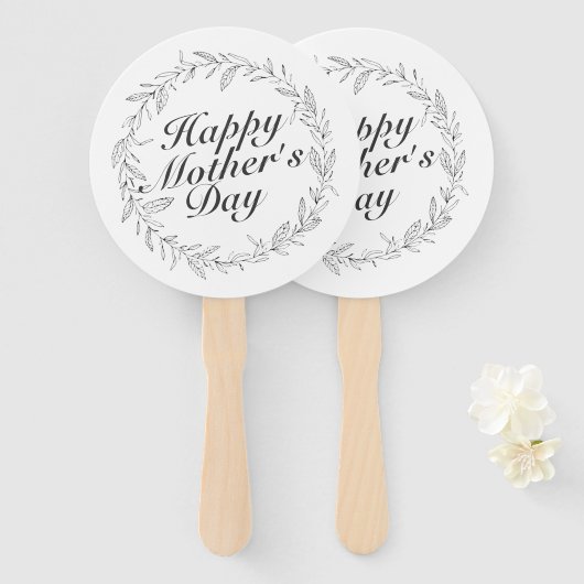 Éventail Fête des Mères Fête Florale Ventilateur à main (Devant et derrière)