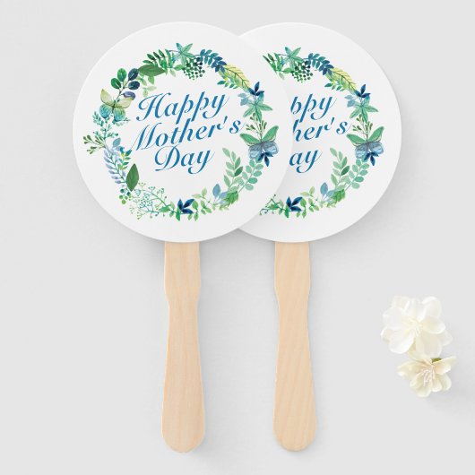 Éventail Fête des mères joyeuses et élégantes Fan de couron (Devant et derrière)