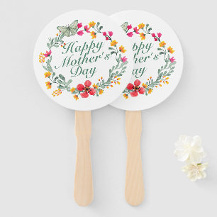 Éventail Fête des mères joyeuses et élégantes Fan de couron