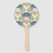 Éventail Fête du crabe - Aquarelle Crabes bleus, Retraite (Dos)