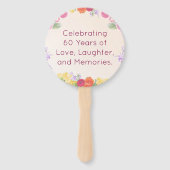 Éventail Fête Floral 60e anniversaire favorise 60 Fans pers (Dos)