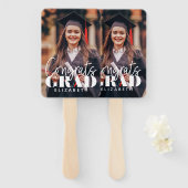 Éventail Fêtes Grad Moderne Simple Script Photo personnalis (Devant et derrière)