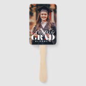 Éventail Fêtes Grad Moderne Simple Script Photo personnalis (Dos)