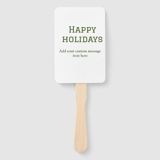 Éventail Fêtes vertes et simples Noël (Devant)