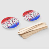 Éventail Feu d'artifice sur Bleu Blanc Rouge (Non-assemblé)