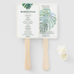 Éventail Feuille Tropical Gold Modern Beach Wedding