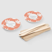 Éventail Feuilles de corail clair moderne Silo Mariage Rond (Non-assemblé)