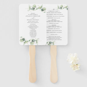Éventail Feuilles d'Eucalyptus Verdure Cérémonie de Mariage