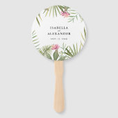 Éventail Feuilles et fleurs tropicaux (Devant)