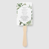 Éventail Feuilles & Eucalyptus Rustic Wedding Programme Ven (Devant)