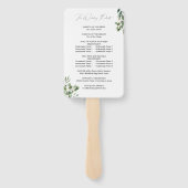 Éventail Feuilles & Eucalyptus Rustic Wedding Programme Ven (Dos)