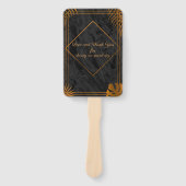 Éventail Feuilles or et cadre géométrique Mariage tropical (Devant)