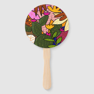 Éventail feuilles tropicaux Abstraits et fleurs