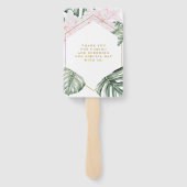 Éventail Feuilles tropicaux rose Floral Mariage Merci (Dos)